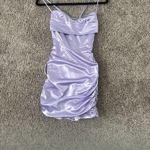 Lucy in the Sky Shimmering Lavender Mini Dress